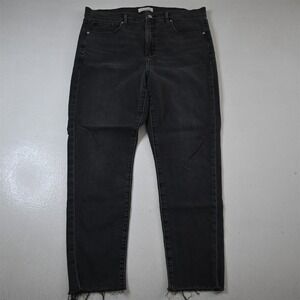 LOFT 14 / 32 Skinny Raw‎ Hem Gray Stretch Denim Womens Jeans